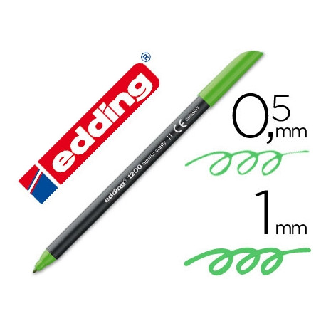 ROTULADOR EDDING PUNTA FIBRA 1200 VERDE CLARO N.11 PUNTA REDONDA 0.5 MM