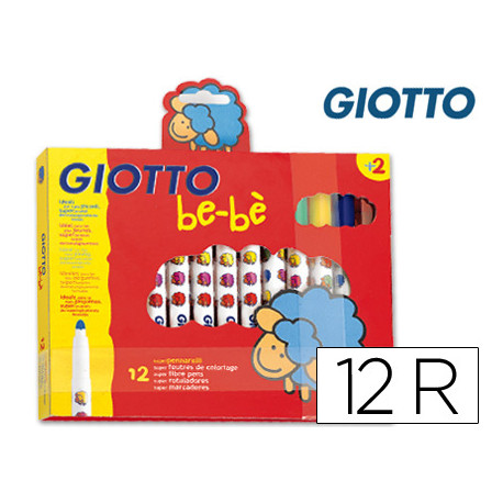 ROTULADOR GIOTTO SUPER BEBE CAJA DE 12 COLORES SURTIDOS