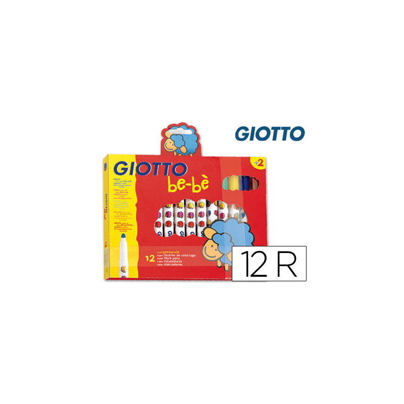 ROTULADOR GIOTTO SUPER BEBE CAJA DE 12 COLORES SURTIDOS