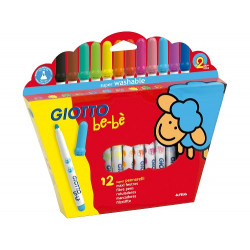 ROTULADOR GIOTTO SUPER BEBE CAJA DE 12 COLORES SURTIDOS