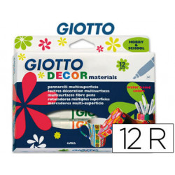 ROTULADOR GIOTTO DECOR MATERIALS -CAJA DE 12 COLORES SURTIDOS