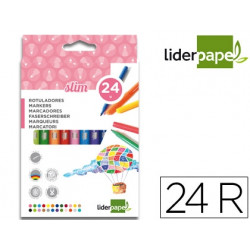 ROTULADOR LIDERPAPEL SLIM CAJA DE 24 UNIDADES COLORES SURTIDOS