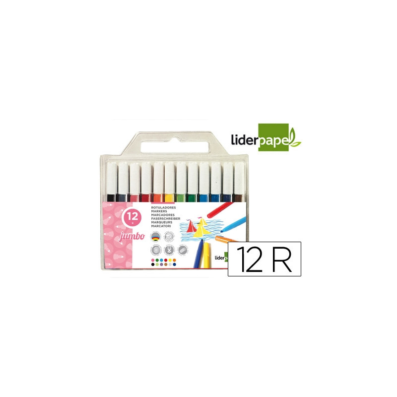 ROTULADOR LIDERPAPEL JUMBO CAJA DE 12 UNIDADES COLORES SURTIDOS