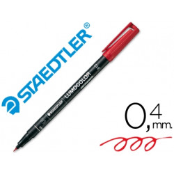 ROTULADOR STAEDTLER LUMOCOLOR RETROPROYECCION PUNTA DE FIBRA PERMANENTE 313-2 ROJO PUNTA SUPER FINA 