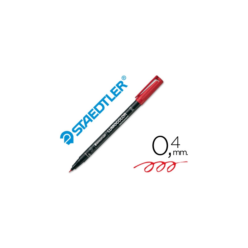 ROTULADOR STAEDTLER LUMOCOLOR RETROPROYECCION PUNTA DE FIBRA PERMANENTE 313-2 ROJO PUNTA SUPER FINA 