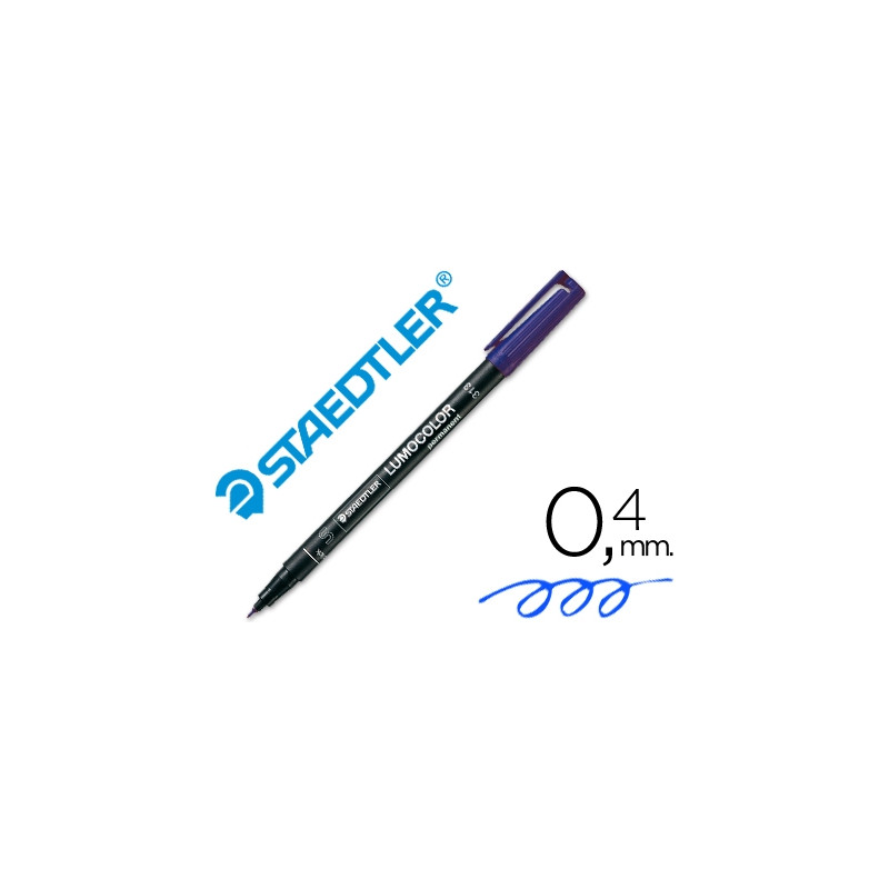 ROTULADOR STAEDTLER LUMOCOLOR RETROPROYECCION PUNTA DE FIBRA PERMANENTE 313-3 AZUL PUNTA SUPER FINA 