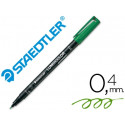 ROTULADOR STAEDTLER LUMOCOLOR RETROPROYECCION PUNTA DE FIBRA PERMANENTE 313-5 VERDE PUNTA SUPER FINA