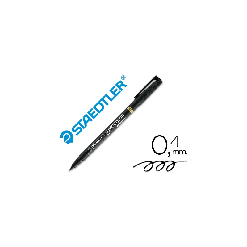 ROTULADOR STAEDTLER LUMOCOLOR RETROPROYECCION PUNTA DE FIBRA PERMANENTE 313-9 NEGRO PUNTA SUPER FINA