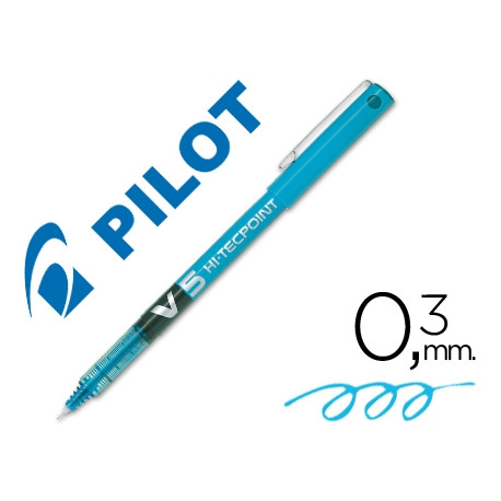 ROTULADOR PILOT PUNTA AGUJA V-5 AZUL CLARO 0.5 MM