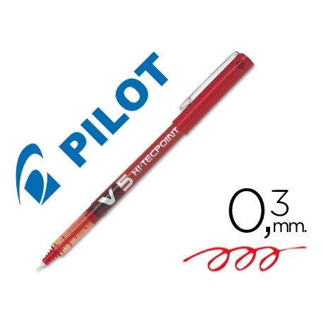 ROTULADOR PILOT PUNTA AGUJA V-5 ROJO 0.5 MM