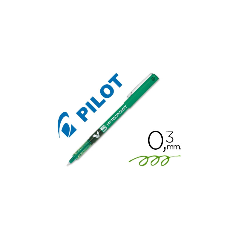 ROTULADOR PILOT PUNTA AGUJA V-5 VERDE 0.5 MM