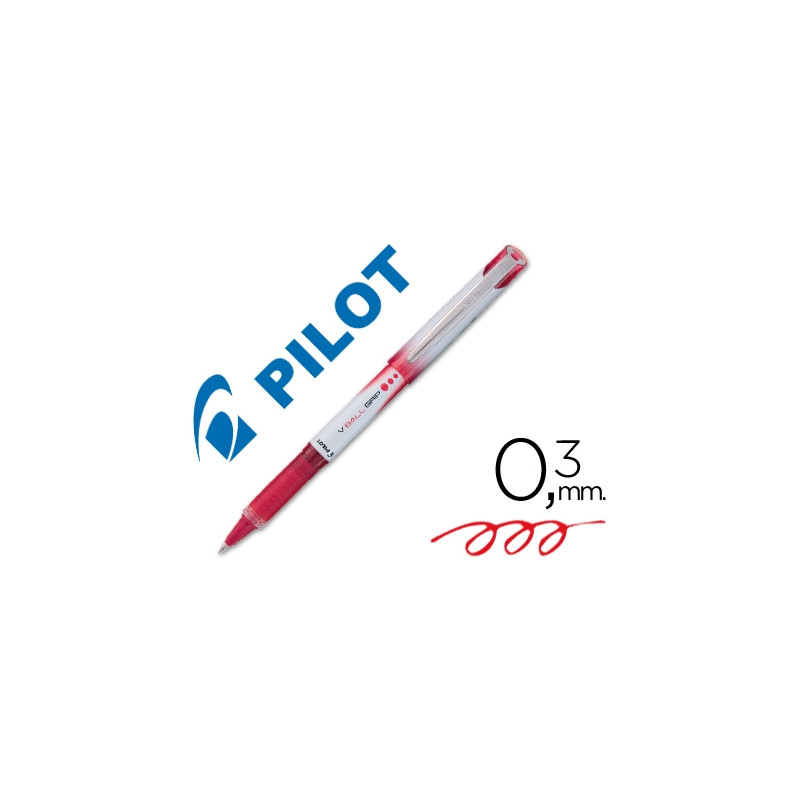 ROTULADOR PILOT ROLLER V-BALL GRIP ROJO 0.5 MM