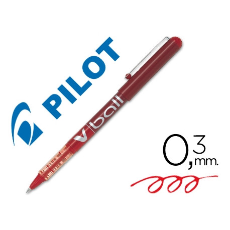 ROTULADOR PILOT ROLLER V-BALL ROJO 0.5 MM