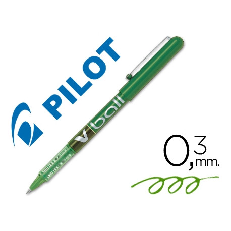 ROTULADOR PILOT ROLLER V-BALL VERDE 0.5 MM