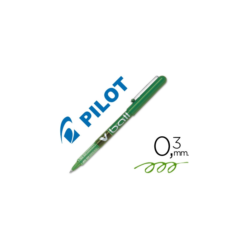 ROTULADOR PILOT ROLLER V-BALL VERDE 0.5 MM