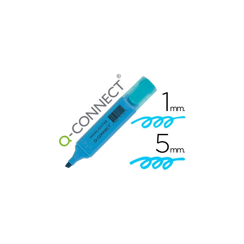 ROTULADOR Q-CONNECT FLUORESCENTE AZUL PUNTA BISELADA