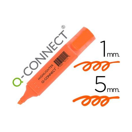 ROTULADOR Q-CONNECT FLUORESCENTE NARANJA PUNTA BISELADA