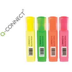 ROTULADOR Q-CONNECT FLUORESCENTE SURTIDO CAJA DE 4 UNIDADES COLORES SURTIDOS