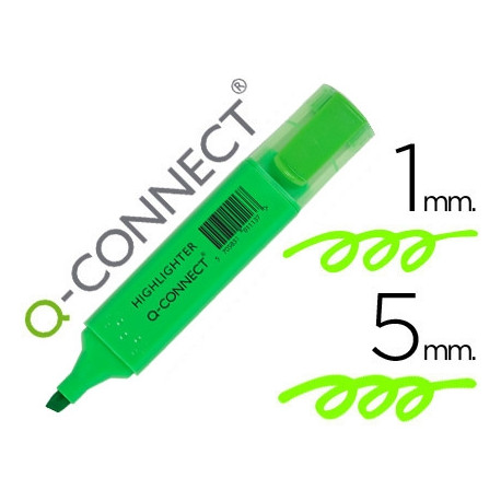 ROTULADOR Q-CONNECT FLUORESCENTE VERDE PUNTA BISELADA