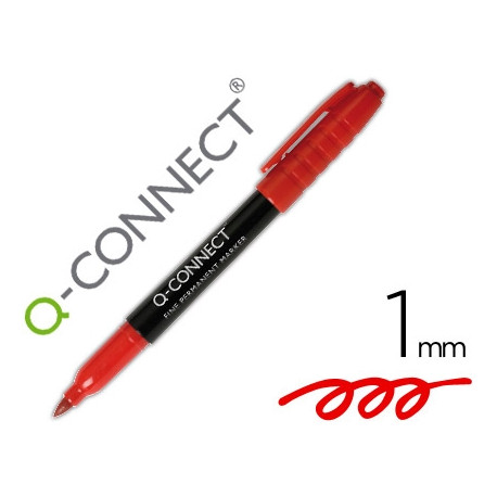 ROTULADOR Q-CONNECT PARA CD/DVD PUNTA FIBRA PERMANENTE ROJO PUNTA REDONDA 1 MM