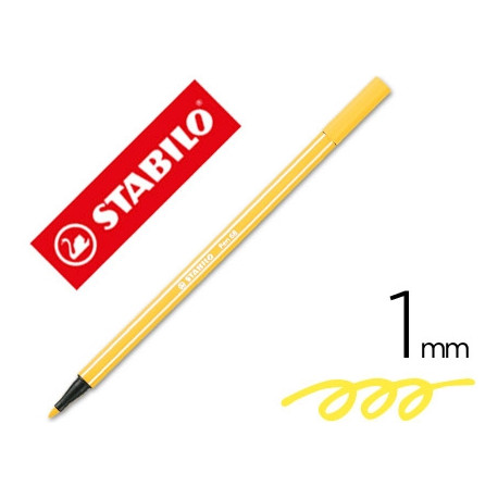 ROTULADOR STABILO ACUARELABLE PEN 68 AMARILLO PUNTA GRUESA 1 MM