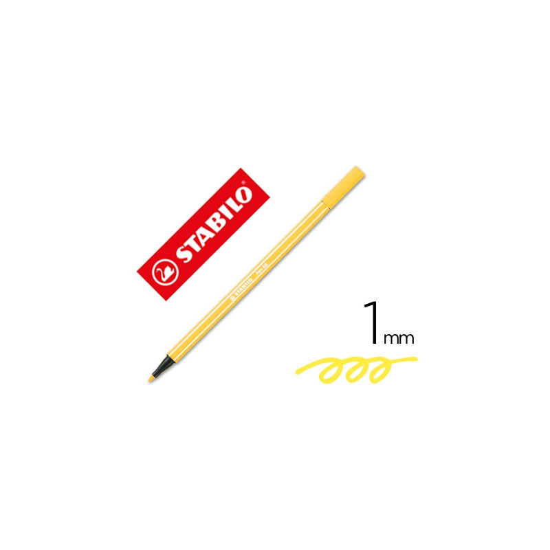 ROTULADOR STABILO ACUARELABLE PEN 68 AMARILLO PUNTA GRUESA 1 MM