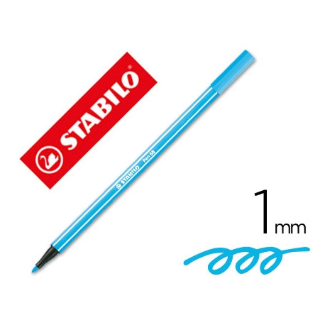 ROTULADOR STABILO ACUARELABLE PEN 68 AZUL CELESTE PUNTA GRUESA 1 MM