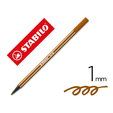 ROTULADOR STABILO ACUARELABLE PEN 68 MARRON PUNTA GRUESA 1 MM