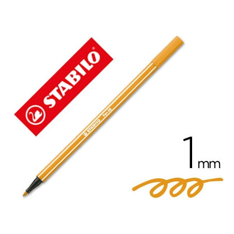 ROTULADOR STABILO ACUARELABLE PEN 68 NARANJA PUNTA GRUESA 1 MM