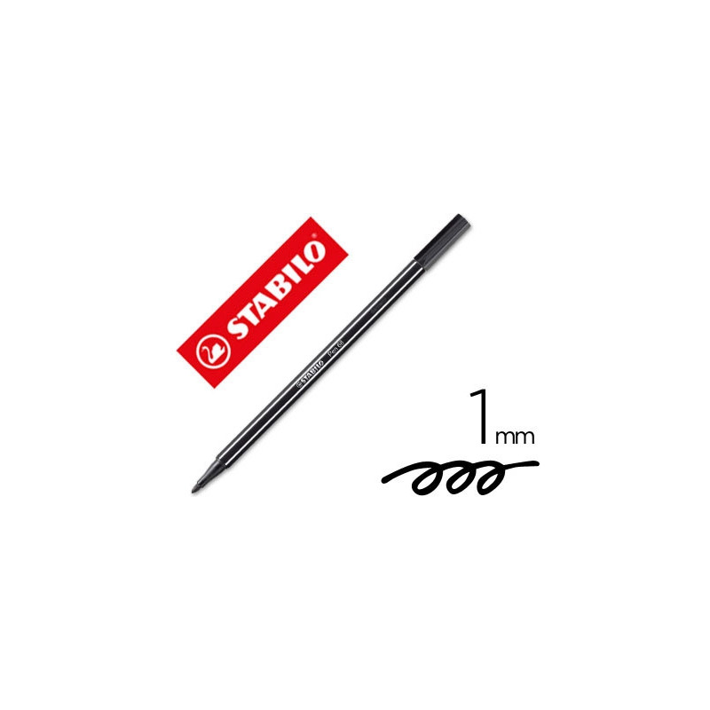 ROTULADOR STABILO ACUARELABLE PEN 68 NEGRO PUNTA GRUESA 1 MM