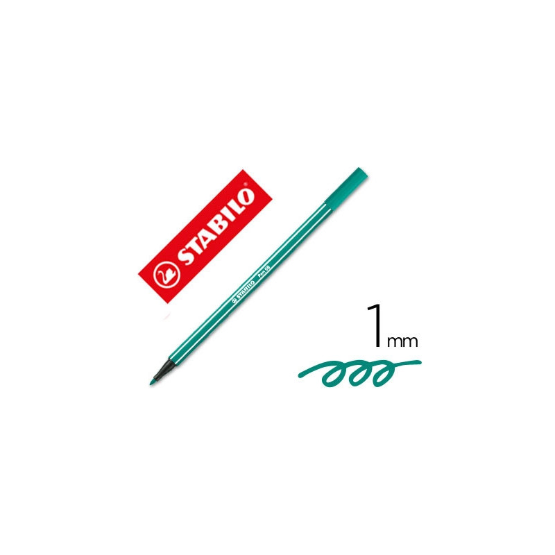 ROTULADOR STABILO ACUARELABLE PEN 68 VERDE ESMERALDA PUNTA GRUESA 1 MM