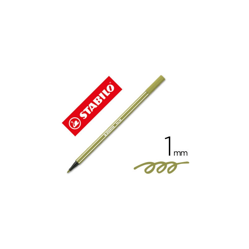 ROTULADOR STABILO ACUARELABLE PEN 68 VERDE TIERRA PUNTA GRUESA 1 MM