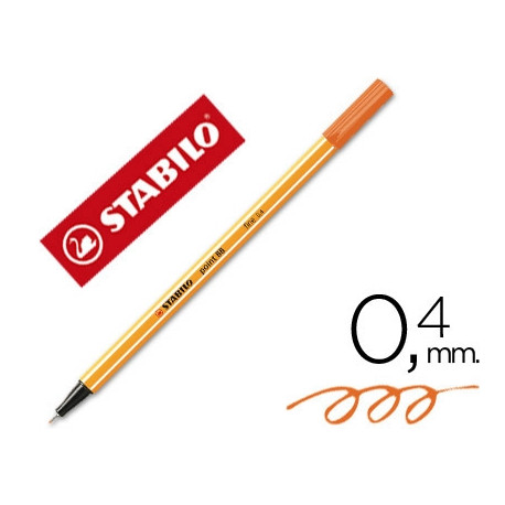 ROTULADOR STABILO PUNTA DE FIBRA POINT 88 NARANJA PUNTA FINA 0,4 MM