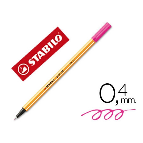 ROTULADOR STABILO PUNTA DE FIBRA POINT 88 ROSA PUNTA FINA 0,4 MM