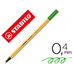 ROTULADOR STABILO PUNTA DE FIBRA POINT 88 VERDE MANZANA PUNTA FINA 0,4 MM