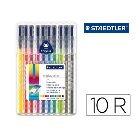 ROTULADOR STAEDTLER TRIPLUS COLOR 323 ESTUCHE DE 10 UNIDADES COLORES SURTIDOS