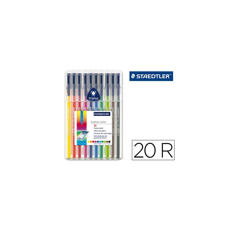 ROTULADOR STAEDTLER TRIPLUS COLOR 323 ESTUCHE DE 20 UNIDADES COLORES SURTIDOS