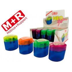 SACAPUNTAS M+R NEO LIGHT 2 USOS CON DEPOSITO -COLORES SURTIDOS