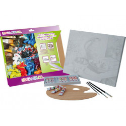 SET PINTURA AL OLEO LIDERCOLOR CONTIENE 1 LIENZO IMPRIMACION 30X40CM 1 PALETA MADERA 3 BROCHAS TUBOS