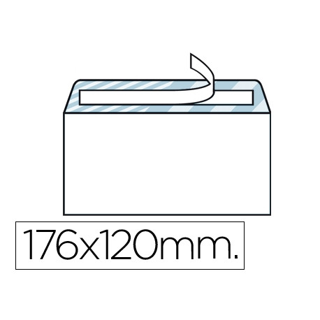 SOBRE LIDERPAPEL N.9 BLANCO COMERCIAL NORMALIZADO 120X176MM TIRA DE SILICONA 