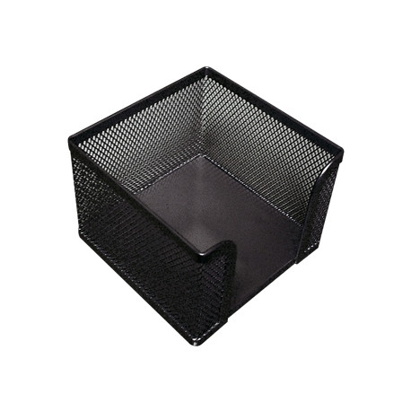 SOPORTE TACO DE PAPEL Q-CONNECT METALICO REJILLA NEGRO 95X95X80 MM