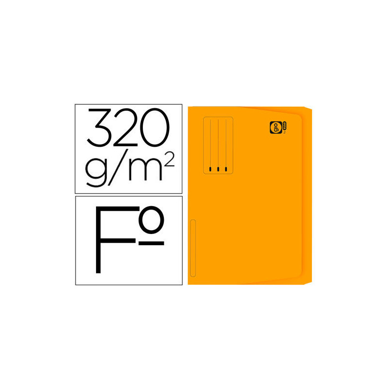 SUBCARPETA CARTULINA GIO FOLIO POCKET NARANJA CON BOLSA Y SOLAPA 320G/M2