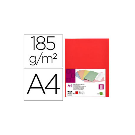 SUBCARPETA LIDERPAPEL DIN A4 ROJO INTENSO 180G/M2