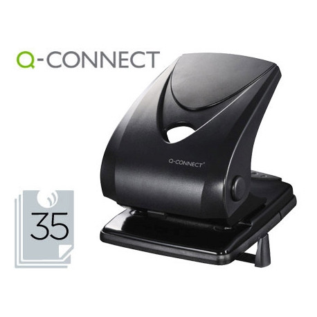 TALADRADOR Q-CONNECT KF01236 2 TALADROS COLOR NEGRO ABERTURA 3,5 MM CAPACIDAD 40 HOJAS