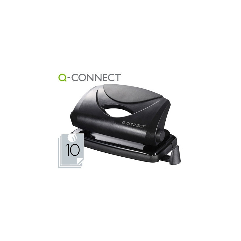 TALADRADOR Q-CONNECT KF01233 NEGRO ABERTURA 1 MM CAPACIDAD 10 HOJAS