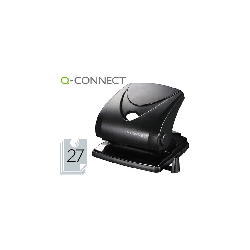 TALADRADOR Q-CONNECT KF01235 NEGRO ABERTURA 2,7 MM CAPACIDAD 27 HOJAS