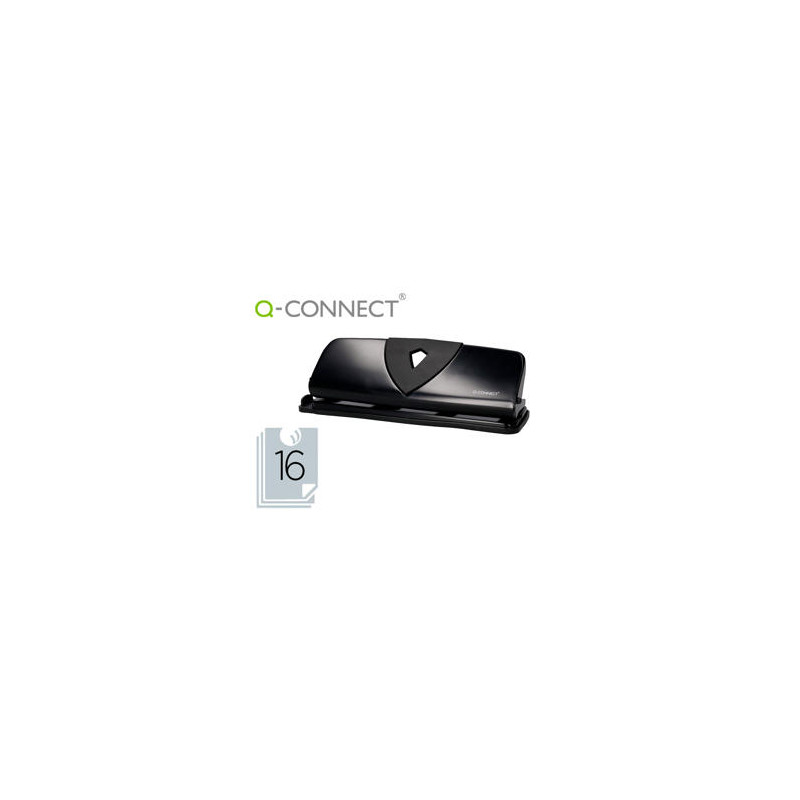 TALADRADOR Q-CONNECT KF01238 NEGRO 4 TALADROS ABERTURA 1,6 MM CAPACIDAD 16 HOJAS