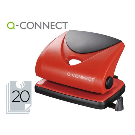 TALADRADOR Q-CONNECT KF02156 ROJO ABERTURA 2 MM CAPACIDAD 20 HOJAS