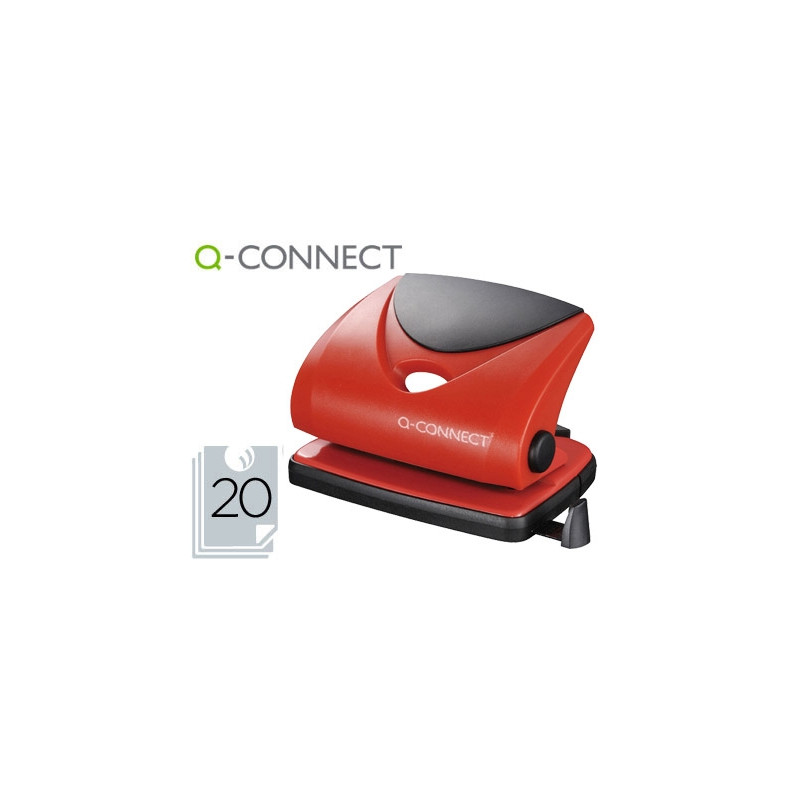 TALADRADOR Q-CONNECT KF02156 ROJO ABERTURA 2 MM CAPACIDAD 20 HOJAS