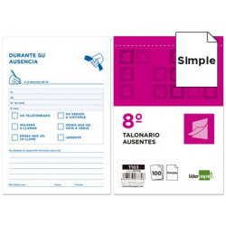 TALONARIO LIDERPAPEL AUSENTES OCTAVO 103